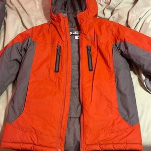 Orange Columbia ski jacket